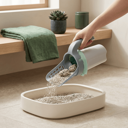Cat Litter Scoop with Built-In Waste Container