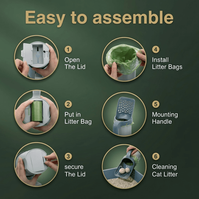 Cat Litter Scoop with Built-In Waste Container