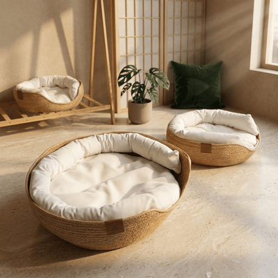Woven Bamboo Cat Bed