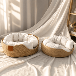 Woven Bamboo Cat Bed
