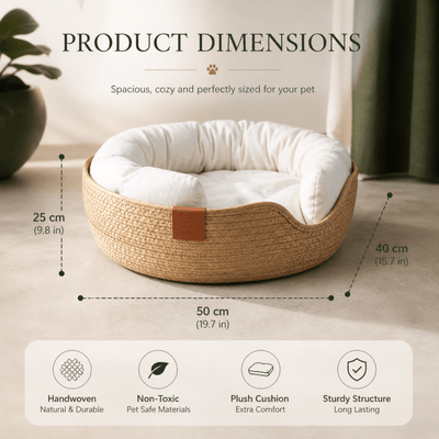 Woven Bamboo Cat Bed