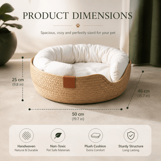 Woven Bamboo Cat Bed