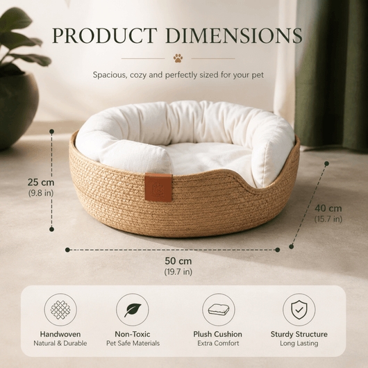 Woven Bamboo Cat Bed
