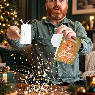 Endless Meowing Christmas Prank Card