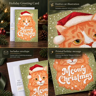 Endless Meowing Christmas Prank Card