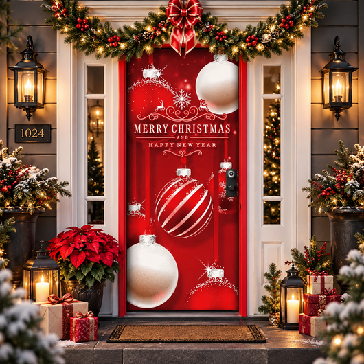 Christmas and Halloween Door Cover