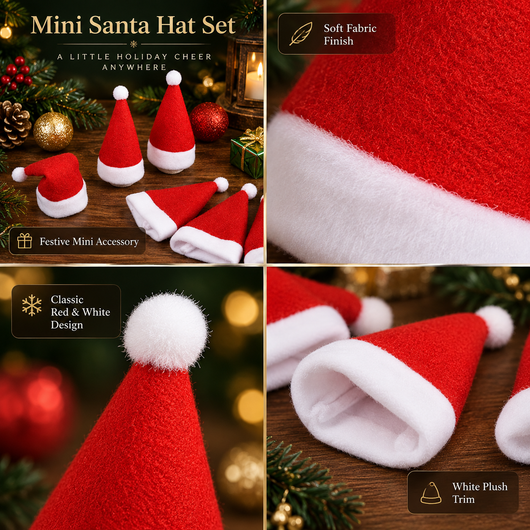 Santa Hat Cutlery Covers, Set of 10