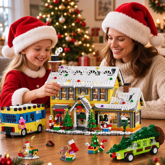 Lighted Christmas Village Building Set