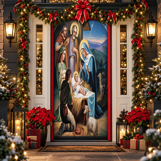 Christmas and Halloween Door Cover