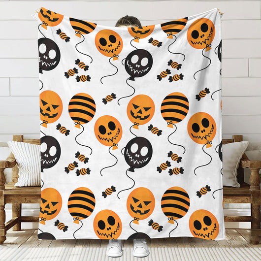 Orange design plush throw blanket