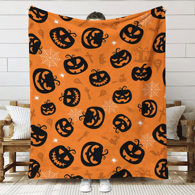 Pumpkin design plush throw blanket