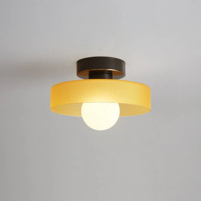 Brass Glass Dome Ceiling Light