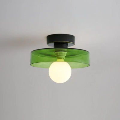 Brass Glass Dome Ceiling Light
