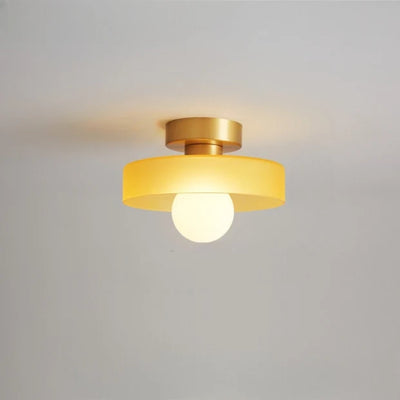 Brass Glass Dome Ceiling Light