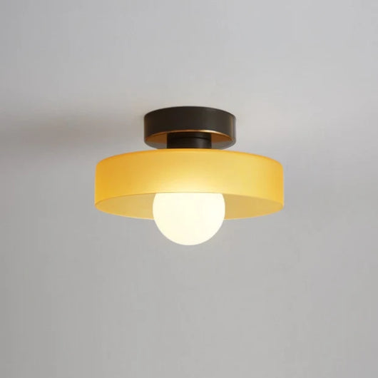 Brass Glass Dome Ceiling Light