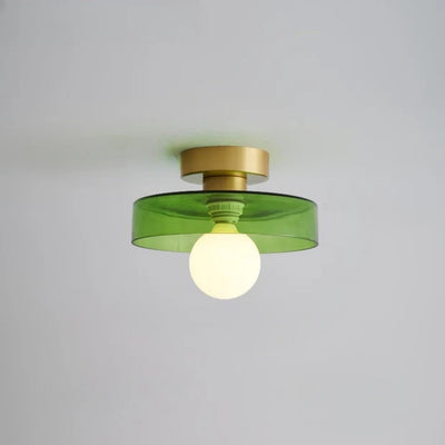 Brass Glass Dome Ceiling Light