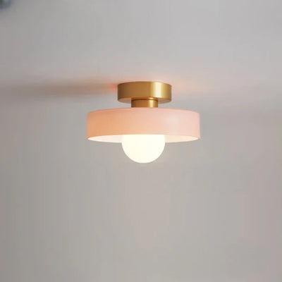 Brass Glass Dome Ceiling Light
