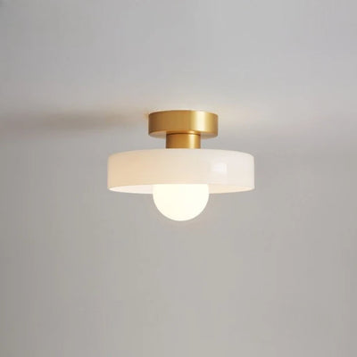 Brass Glass Dome Ceiling Light