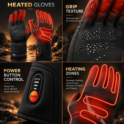 Heated Waterproof Ski Gloves