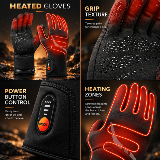 Heated Waterproof Ski Gloves