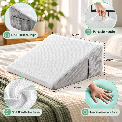 Gel Memory Foam Bed Wedge Pillow