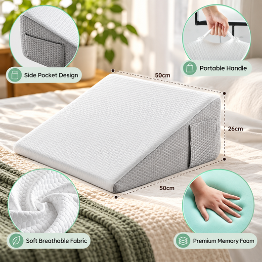 Gel Memory Foam Bed Wedge Pillow