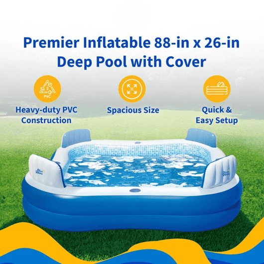 Inflatable Pool with Seats and Cover