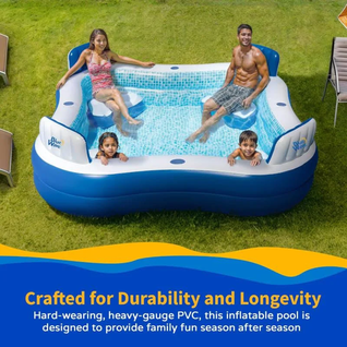 Inflatable Pool with Seats and Cover