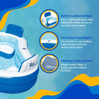 Inflatable Pool with Seats and Cover