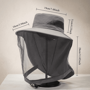 Wide Brim Sun Hat with Mosquito Net