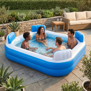 Inflatable Pool with Seats and Cover