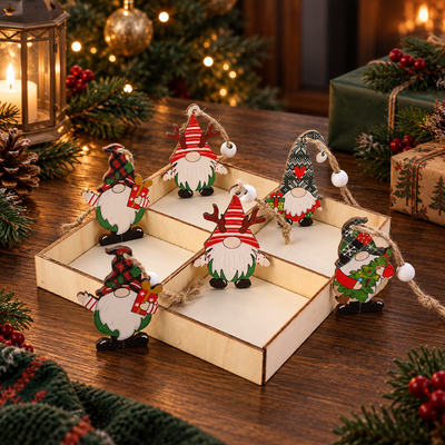Wooden Christmas Ornament Set