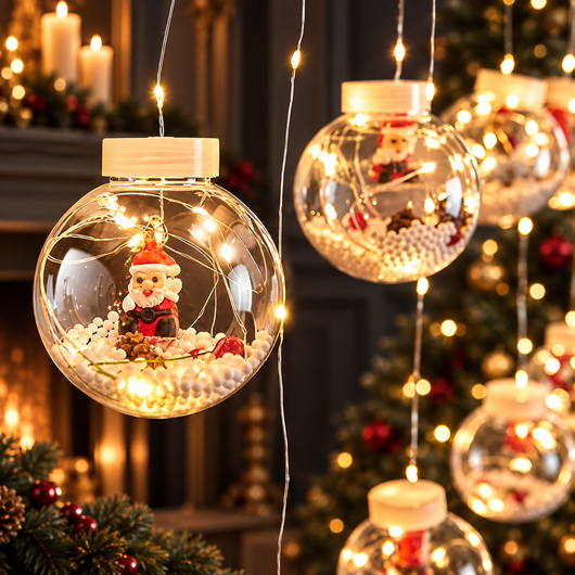 Christmas Ball Curtain Lights
