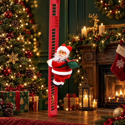 Plush Climbing Santa Tree Decoration