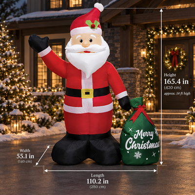 Giant Light-Up Inflatable Santa