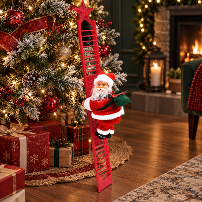 Plush Climbing Santa Tree Decoration