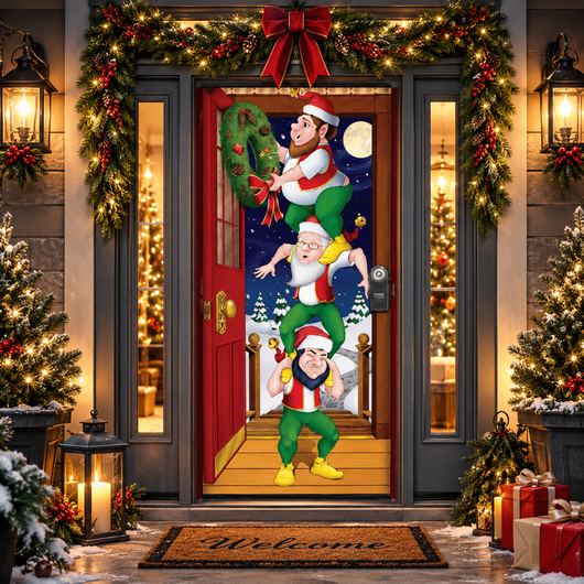 Christmas and Halloween Door Cover