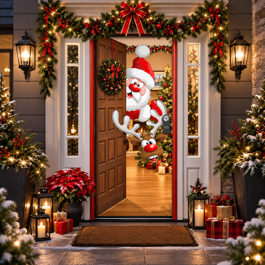 Christmas and Halloween Door Cover