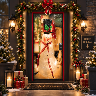 Christmas and Halloween Door Cover
