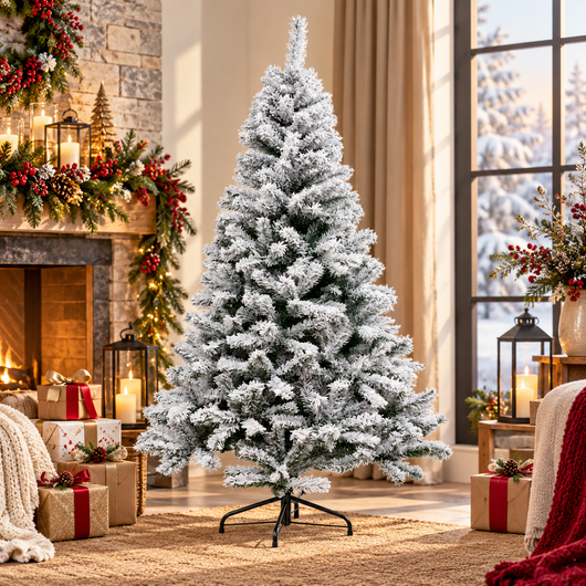Snow Flocked Christmas Tree