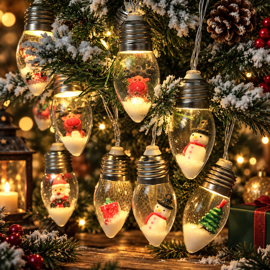 Snow Globe Christmas String Lights