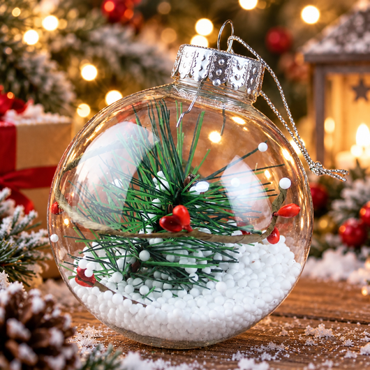 Clear Fillable Ornaments, Set of 24