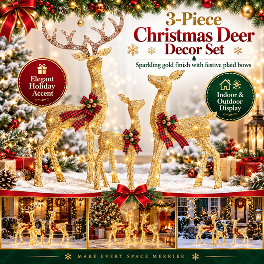 LED Reindeer Outdoor Christmas Set