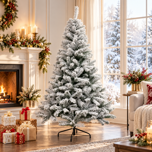 Snow Flocked Christmas Tree