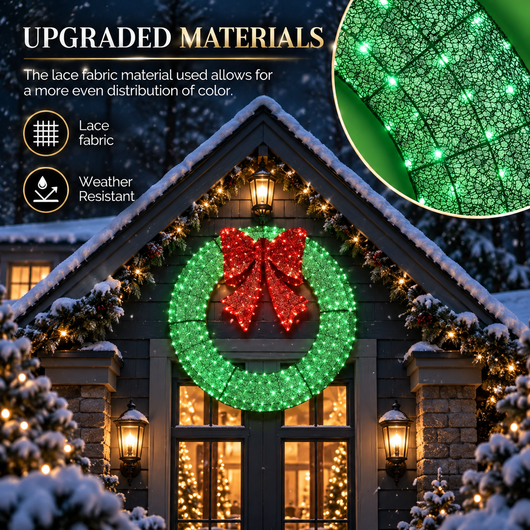 Large Pre-Lit Christmas Wreath
