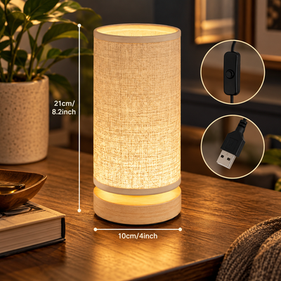 Oaklen Wooden Bedside Lamp