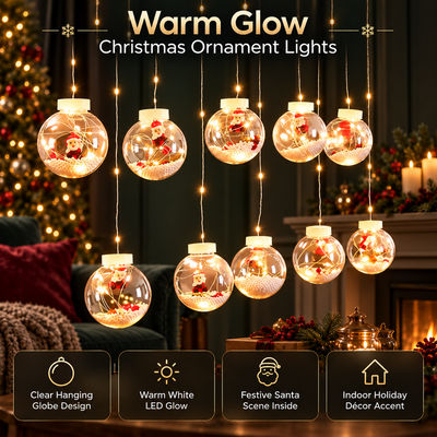 Christmas Ball Curtain Lights