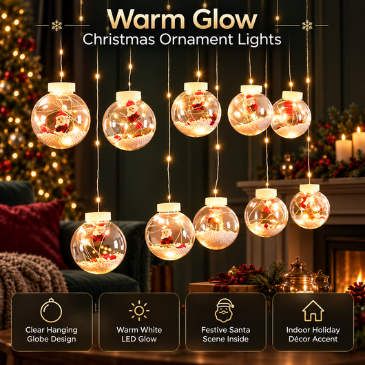 Christmas Ball Curtain Lights
