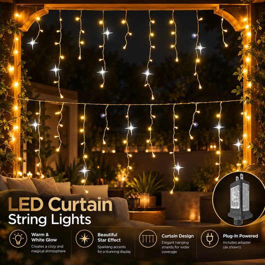 Outdoor LED Icicle Curtain Lights