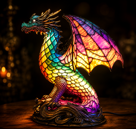 Stained Glass Animal Table Lamp
